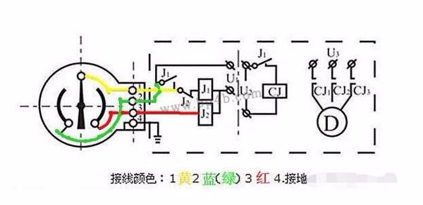 電接點壓力表接線電路圖